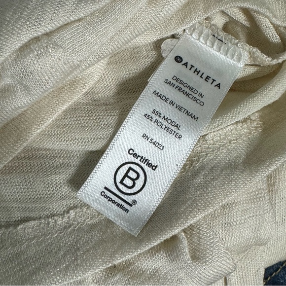 New Athleta Martinique Maxi Soft Drapey Pockets Dress Asiago White M $108 NWT - Picture 11 of 11